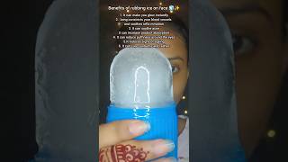 Benefits of rubbing ice on face 🧊✨ shorts skincare glowingskin ice benefits ytshorts [upl. by Kato]