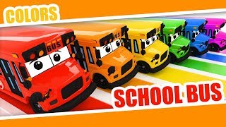 Learn Colors with Bus with Kids  Color Rainbow  School Bus Colors [upl. by Ybbil]