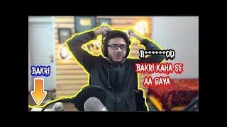 CARRYMINATI SPOOKED BY BAKRI WHILE STREAMING [upl. by Stubbs481]