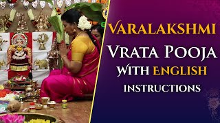 Varamahalakshmi Vrata Pooja Vidhanam 2022  English instructions By Priest  Complete amp Full Pooja [upl. by Iny]