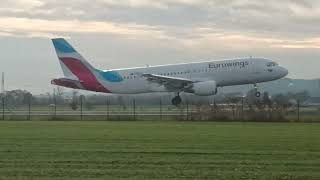 Eurowings A320 Landing FULL SCREEN Version [upl. by Ennalyrehc332]