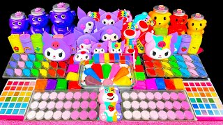 Slime Mixing Random ASMR 🌈 Kuromi amp Rainbow Lotso  Beautiful Glitter Slime Mix  로또 딸기곰 vs 쿠로미 [upl. by Cristiona]