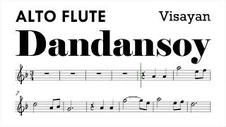 Dandansoy ALTO FLUTE Sheet Music Backing Track Play Along Partitura [upl. by Ynittirb891]