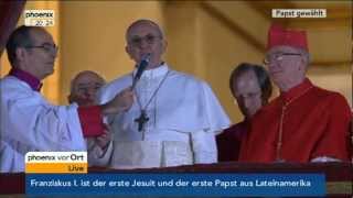 Der neue Papst Franziskus tritt vor die Gläubigen [upl. by Pratt]