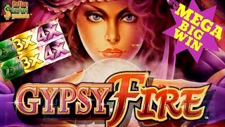 ★MEGA BIG WIN★ GYPSY FIRE Slot Machine HUGE BONUS Won  Live Konami Slot Play amp SUPER BIG WIN [upl. by Hgielrebma]