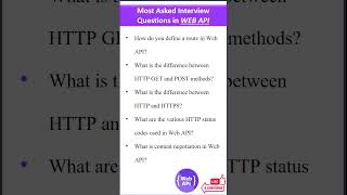 Basic Web API Interview Questions webapi [upl. by Elleinnod]