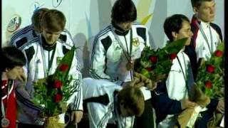 Fencing JWCH 2010 Team Mens Sabre  Medal Ceremony [upl. by Orthman531]