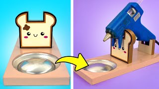 🍞Como fazer Suporte Base para PISTOLA de COLA QUENTE com Papelão e Lata de refri  Torrada Kawaii [upl. by Frederico]