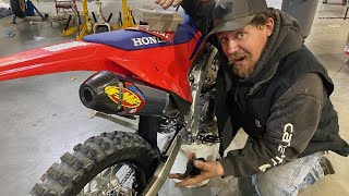 BEST FMF EXHAUST INSTALL 2024 crf250rx build [upl. by Adnicul]