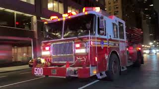 RARE CATCH OF FDNY ENGINE 8 USING FDNY RESERVE ENGINE 500 RESPONDING IN MIDTOWN MANHATTAN NYC [upl. by Eioj607]