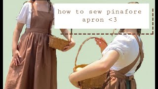 How to sew simple pinafore apron  Beginner friendly tutorial [upl. by Latnahc]