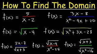 How To Find The Domain of a Function  Radicals Fractions amp Square Roots  Interval Notation [upl. by Perron]