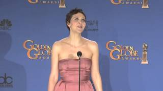 Maggie Gyllenhaal Wins Her First Golden Globe at the 2015 Ceremony [upl. by Alenairam]