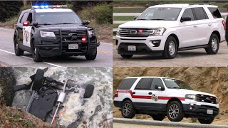 CHP SMC Sheriff Responding To Vehicle Over Cliff Triple Fatal [upl. by Nanete162]