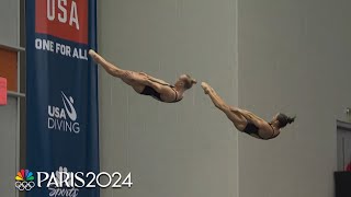 Sizzling in sync Cook and Bacon clinch Paris spots in 3m synchro springboard  NBC Sports [upl. by Antonietta]