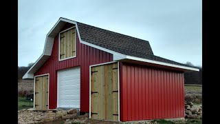 Gambrel Shed with lean to [upl. by Ydualc]