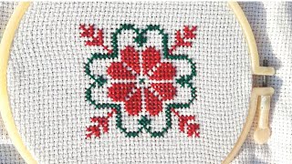 Dusuti chadar design cross stitch handmade home decoration [upl. by Brigida]