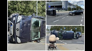 Vilniuje susidūrė du automobiliai avarijos metu nukentėjęs kūdikis ir moteris išgabenti į ligoninę [upl. by Kaylil]