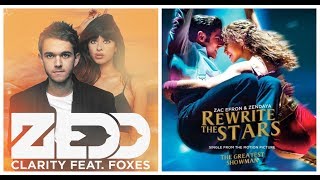 Rewrite The Stars  Clarity MASHUP  Zac Efron Zendaya ft Zedd Foxes [upl. by Aristotle]