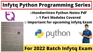 Infytq Preparation  Python Programming Series with Handwritten Notes  Clear All Concepts infytq [upl. by Elyk]