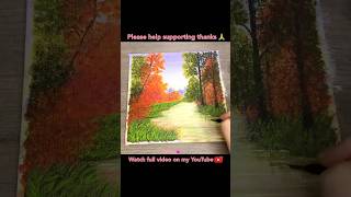 Autumn Lake Painting shorts painting satisfying trending art video [upl. by Ziegler]