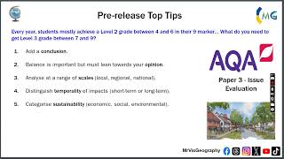 AQA Geography GCSE Paper 3  Prerelease Top Tips [upl. by Carbrey]