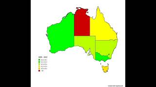 Life expectancy map of Australia 20202022 [upl. by Eniron]