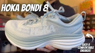 I COULD WEAR THESE ALL DAY  Hoka Bondi 8 Cloud Blue Boxing  Review  On Feet [upl. by Nerhe]