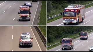 Schwerer Verkehrsunfall auf A67 Rüstzug Freiwillige Feuerwehr Viernheim amp NEF DRK 27822 [upl. by Yelyah]