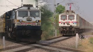 Speedy Electric amp Diesel Hauled Trains In Beautiful Evening Time  ChuruRatangarh Section [upl. by Eivets]