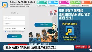 CARA UPDATE DAN PATCH DAPODIK SEMESTER GENAP 20232024 VERSI 2024C [upl. by Durkee]