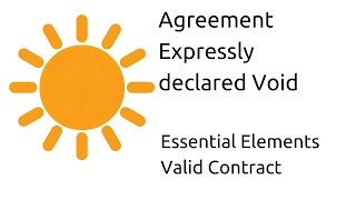 Introduction to Agreement Expressly declared void  Other Essential Elements of a Valid Contract [upl. by Dor716]