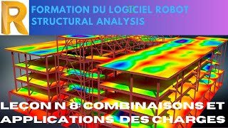 COMBINAISSONS ET APPLICATIONS DES CHARGES DUN BATIMENT R2 DANS ROBOT STRUCTURAL ANALYSIS [upl. by Nnelg]