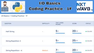 IO Basics  Coding Practice  1F Answers  Python  NxtWave  CCBP 40 [upl. by Ynohta]