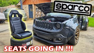 HEMI Swap Jeep Renegade pt 37 Sparco Seat Installation [upl. by Monica645]