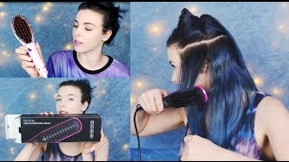 HAIR STRAIGHTENER BRUSH  Glatte Haare beim Kämmen Ich teste 2 Produkte [upl. by Bette]