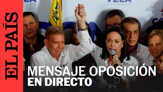 DIRECTO María Corina Machado da mensaje tras los resultados de las elecciones en Venezuela [upl. by Mccomb]