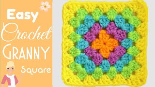 Super Easy Granny Square for Beginners  Changing Colors 🌈 The Secret Yarnery [upl. by Jeffy]