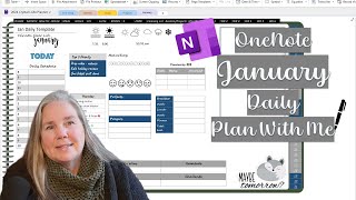 2024 OneNote Digital January Daily Planner Page Creation [upl. by Becky]