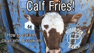 Frying up calf fries How to cut’em clean’em amp cook’em [upl. by Prent6]