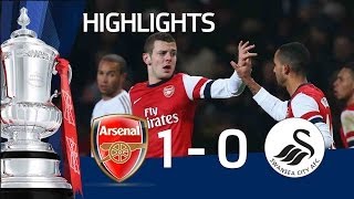 Arsenal 10 Swansea  Wilshere goal and full highlights  The FA Cup 3rd Round Replay 2013 [upl. by Aiciruam]