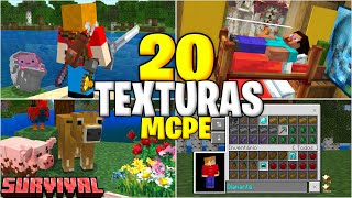 TOP 20 TEXTURAS PARA MINECRAFT PE 120 Bedrock [upl. by Surtimed]