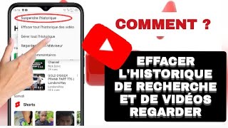 Comment Effacer Lhistorique De Recherche Et de Vidéos Regarder Sur Youtube [upl. by Story]