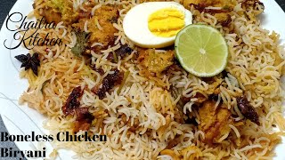 Boneless chicken biryani  Boneless Chicken Biryani recipe by chaitra kitchen [upl. by Nnovahs]