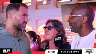 EDDIE HEARN CRASHES INTERVIEW amp CONFRONTS JOHNNY NELSON IN SAUDI ARABIA OVER ANTHONY JOSHUA COMMENTS [upl. by Naara123]