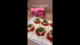 Valentinstags Tomate Mozzarella Gebäck 🍅 shorts justspices einfacherezepte valentinstag [upl. by Ayela888]