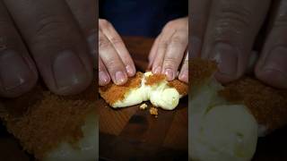 ASMR  Flowing and crispy breaded brie cheese in feat with BayashiTV 🤣 shorts food asmr [upl. by Ahsinac]