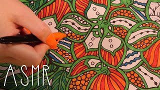 ASMR felt marker colouring in 🎧 no talking  pen sounds coloring in visual ASMR [upl. by Eleets]