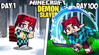 I Survived 100 Days as the DEMON SLAYER in Minecraft [upl. by Eiduam]