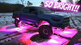 Installing LED RGBW Rock Light Kit  Toyota Tacoma [upl. by Enelime460]